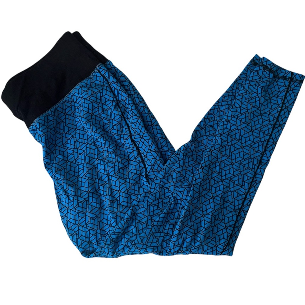 Livi Active Leggings Blue & Black Size 14/16